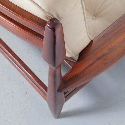 Brazilian modernist sofa cream leather Jean Gillon