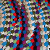 American braided handmade vintage rug 97cm x 125cm 1960, 1C71