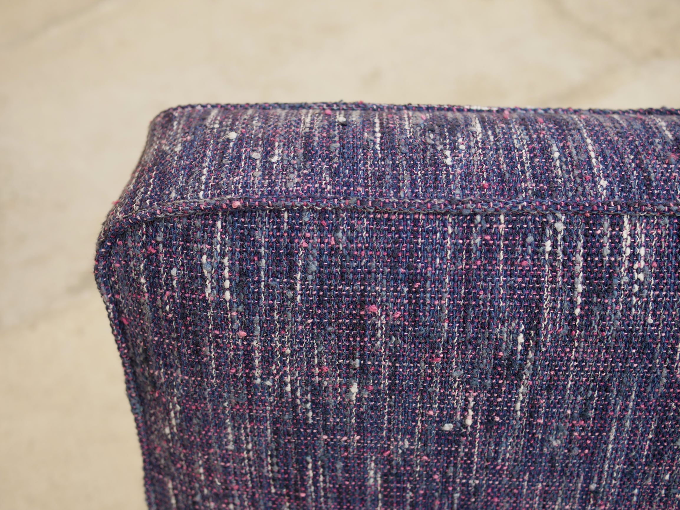 Vintage modernist metal foot armchair