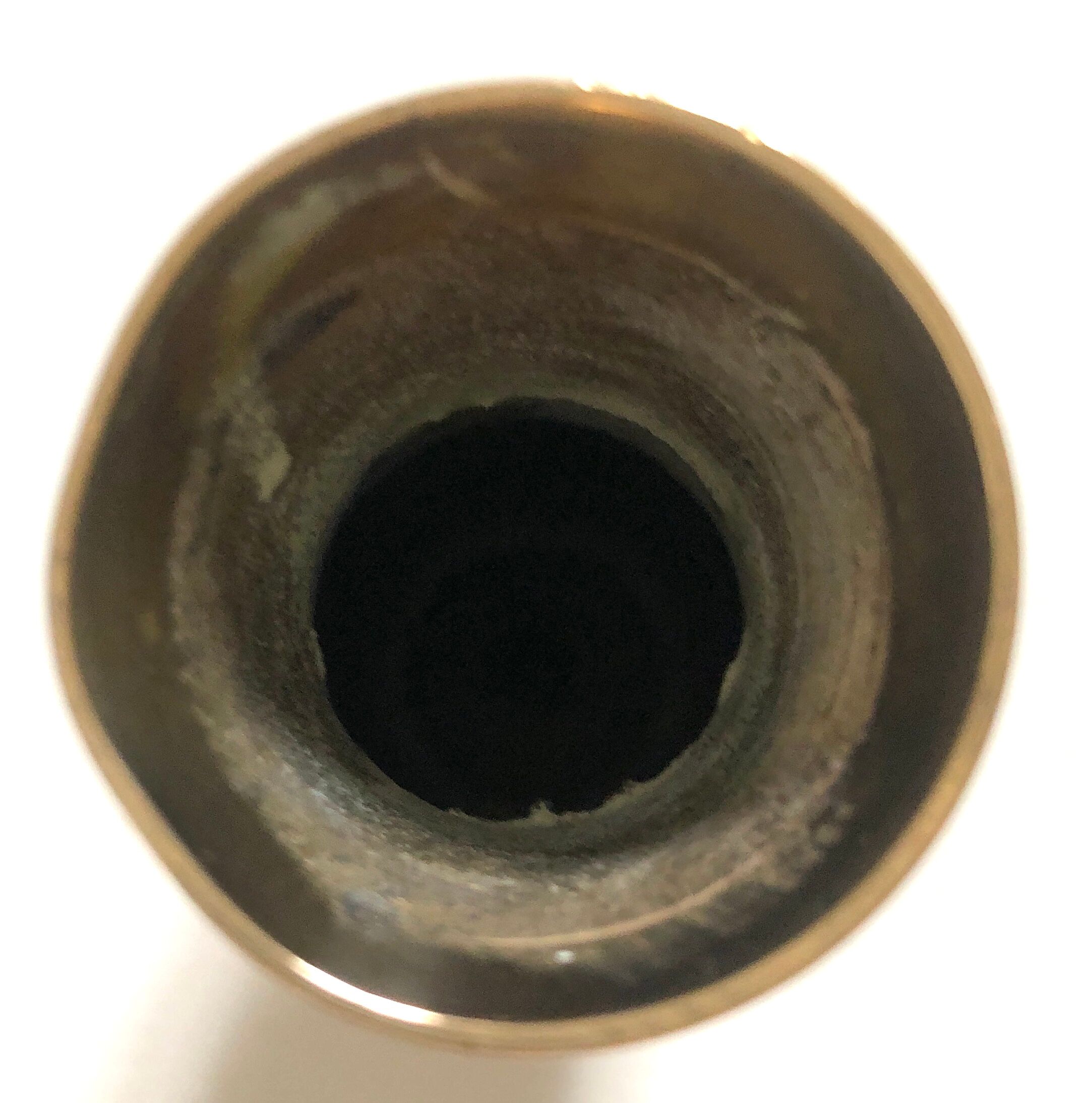 Old gilded brass vase