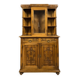 Renaissance style silver cabinet library in carved walnut circa 1850