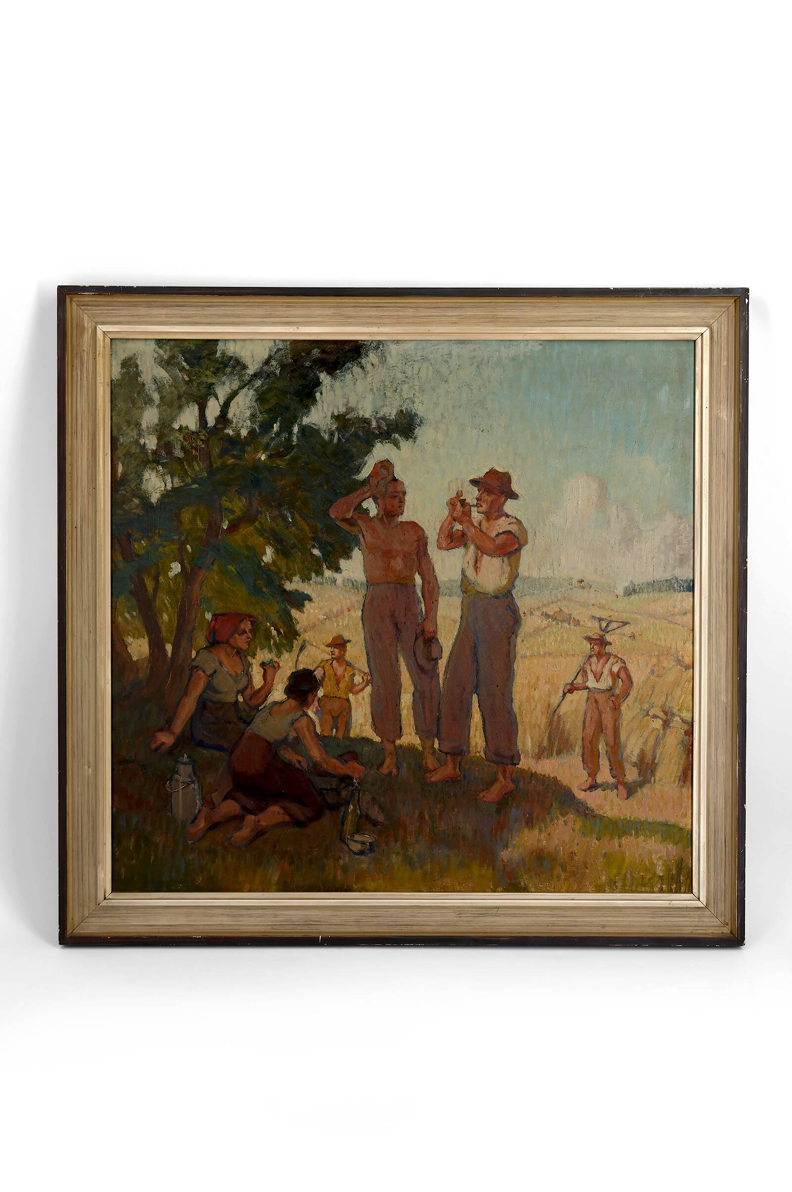 Oil on isorel panel – The Harvesters at Rest c. 1930–1940