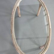 Oval table in marquetry of rattan and glass Vivai del Sud