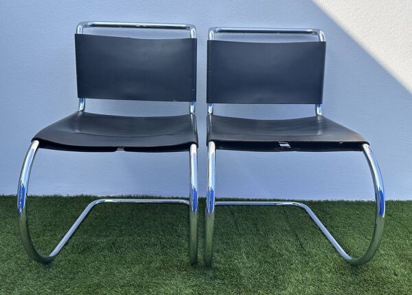 Paire de chaises MR 10 avec lacets Mies Van der Rohe, Knoll International