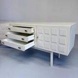 Antique geometric brutalist sideboard design from the 60s Musterring