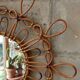 Rattan flower mirror 1950, 62 cm
