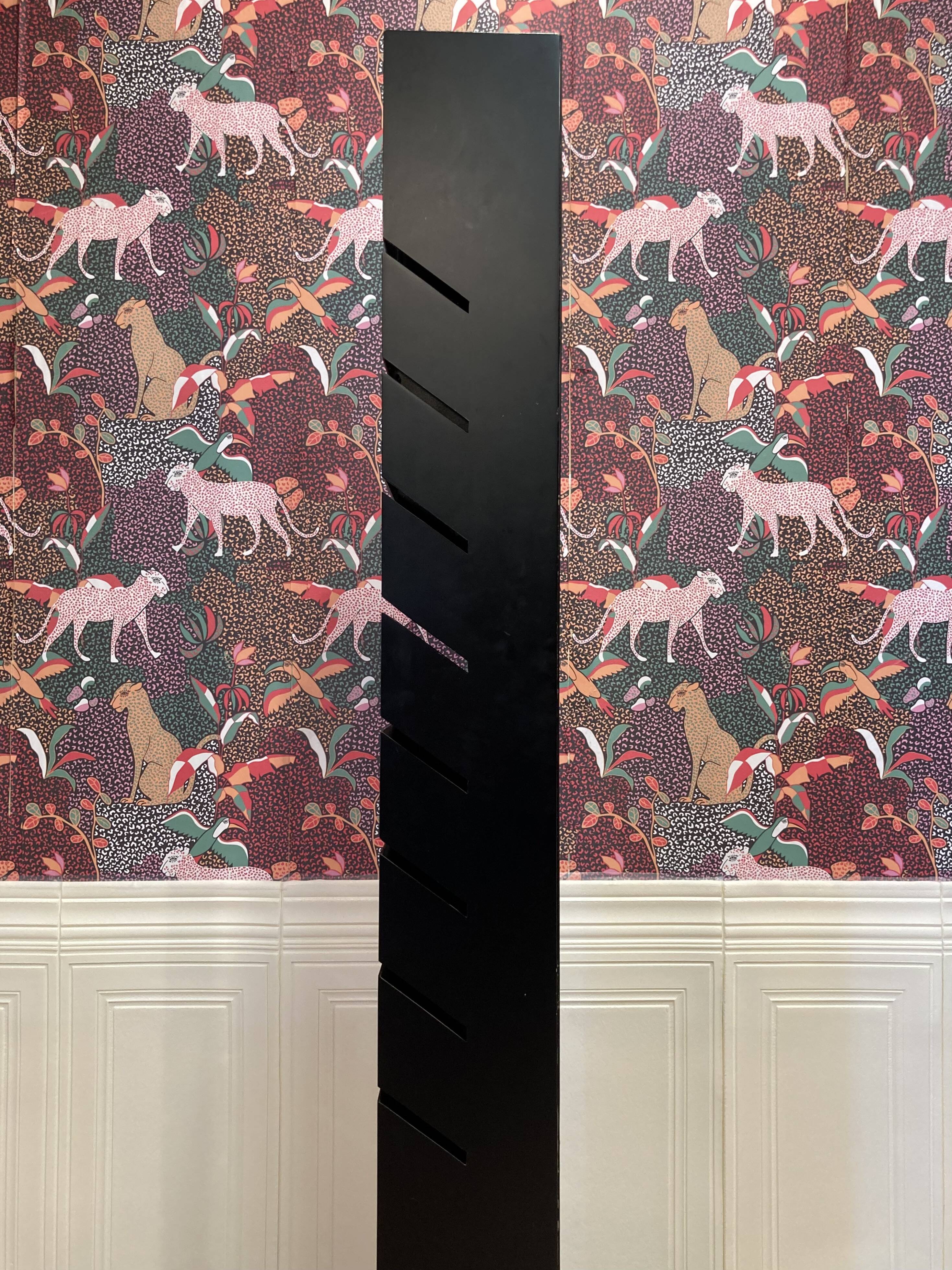 Black steel floor lamp