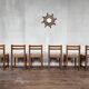 Series of 6 vintage wooden chairs 1960