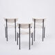 Set of Three Dutch White Alpha Chairs Designed by Rudolf Wolf, 1960s