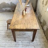 Pine and oak + walnut farmhouse table 1950
