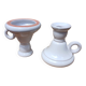 2 handmade ceramic candle holders