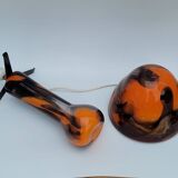 Vintage champion orange Murano glass lamp
