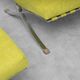 Pair of vintage lounge armchairs in chromed metal and green fabric – 1960s