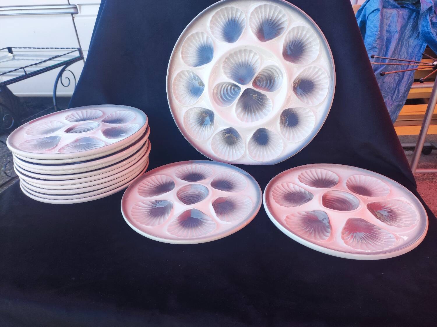 Oyster service 12 people 13 pieces