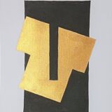 Abstract gold painting supremacist style