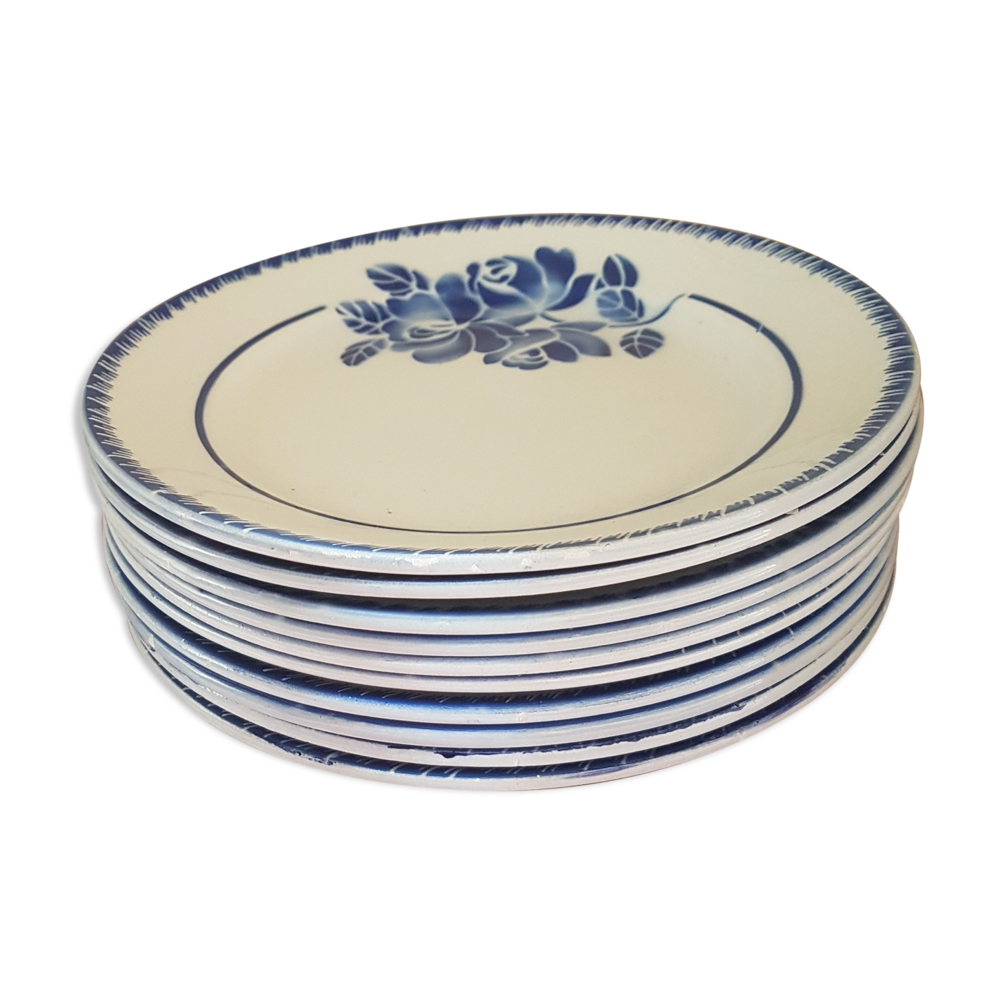 Blue ceramic plates