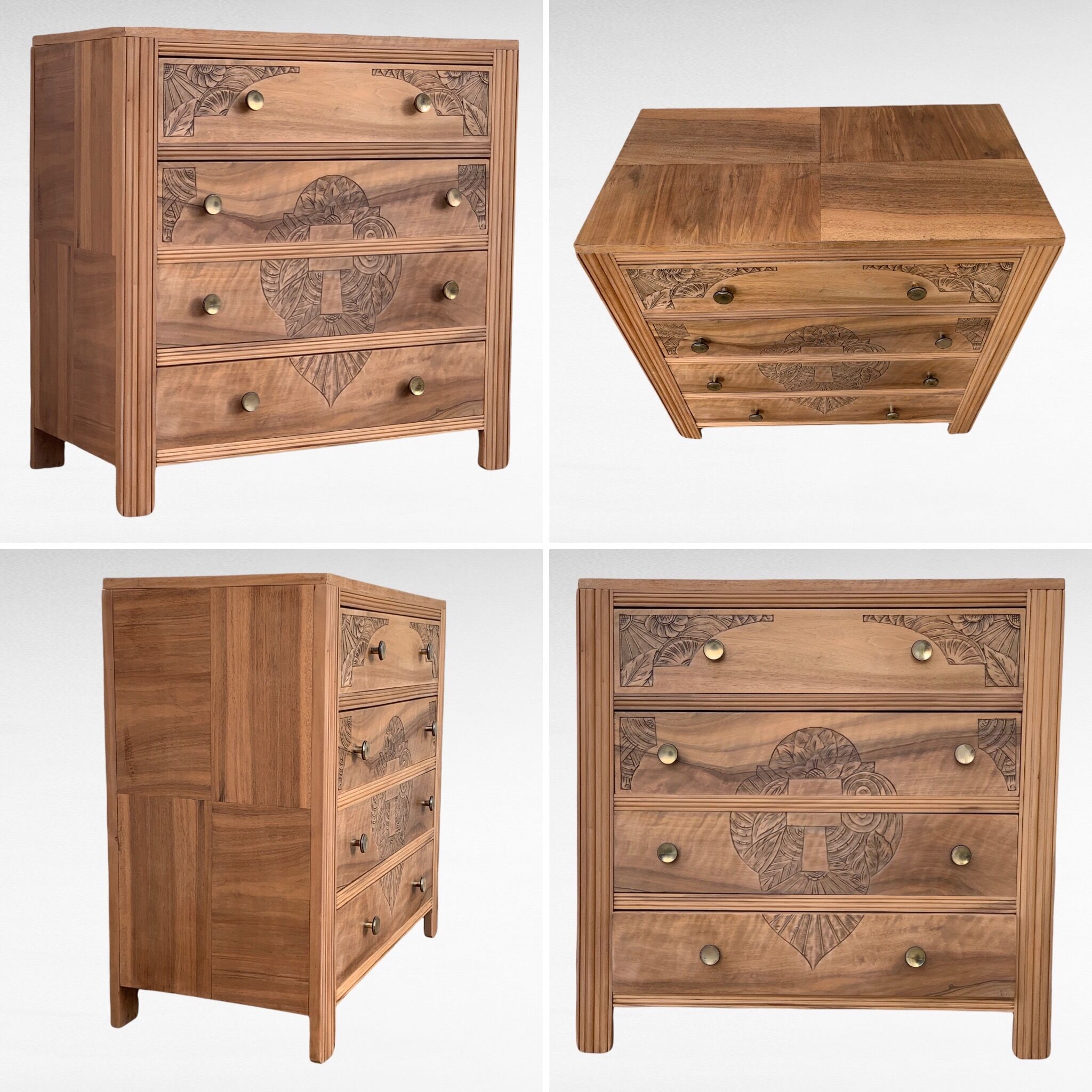 Art Deco chest of drawers Blond walnut 1930