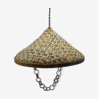 Wicker hanging lamp