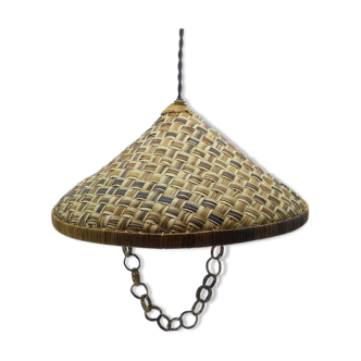 Wicker hanging lamp