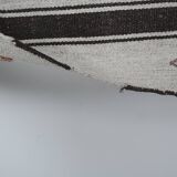 Vintage undyed wool goat hair turkish kilim rug 5' x 6'11''