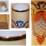 Vase opaline émaillé style art nouveau