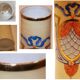 Very pretty opaline vase enamelled Art Nouveau style