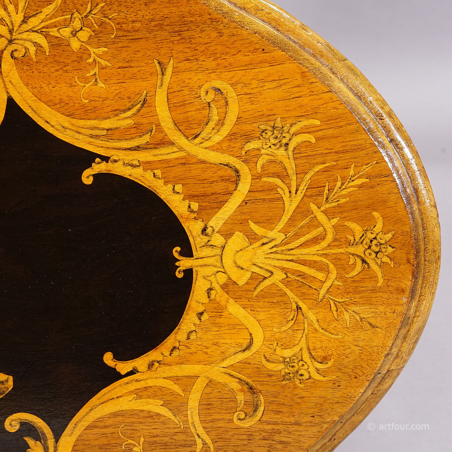 Edelweiss marquetry side table Brienz Switzerland 1900