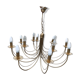 Old chandelier 12 lamps vintage brass lights