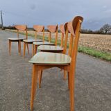Set of 5 vintage Scandinavian style chairs