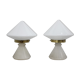 1940s pair of unique art deco table lamps with alabaster base ,czechoslovakia