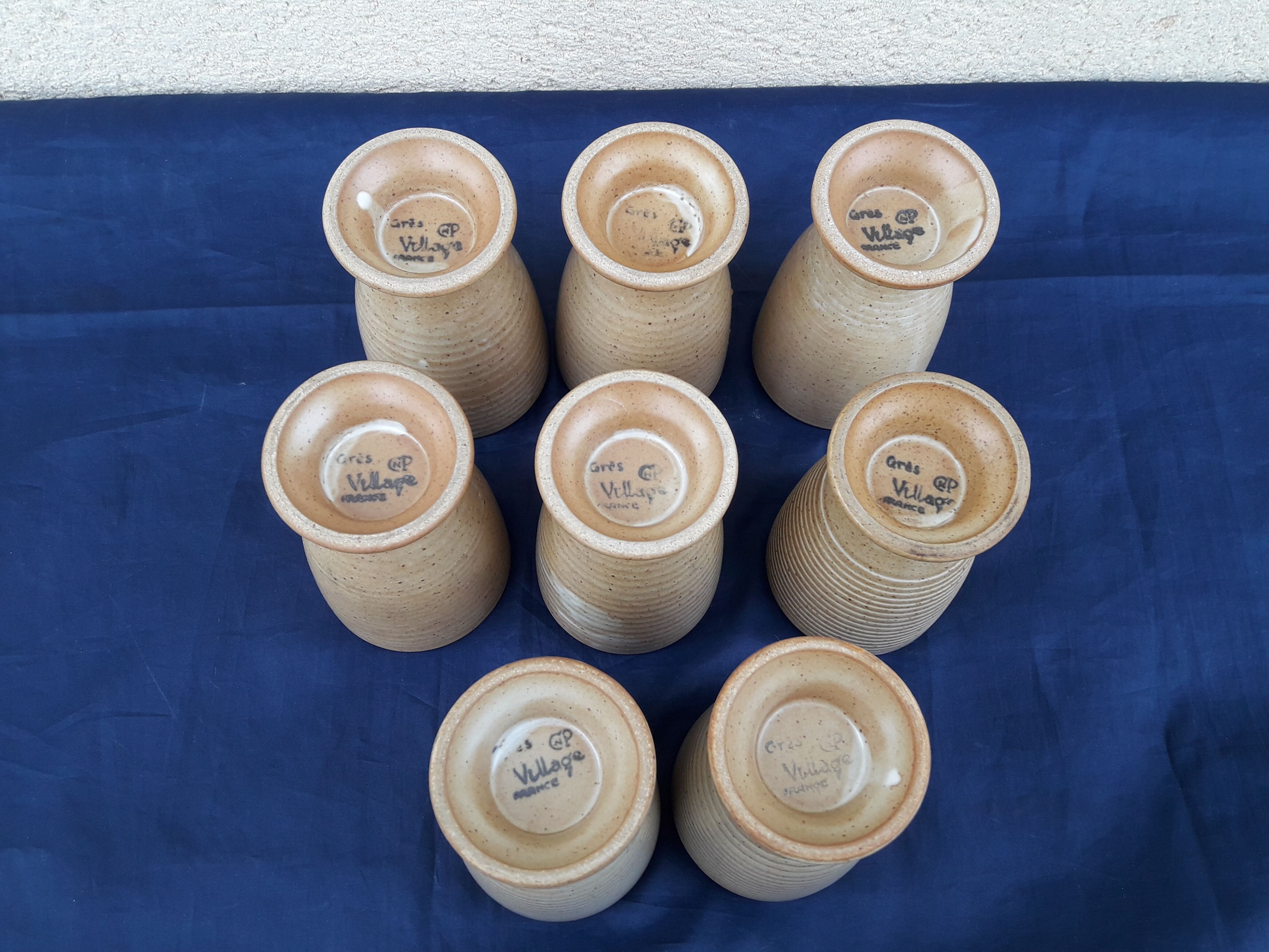 8 mazagrans stamped sandstone village CNP