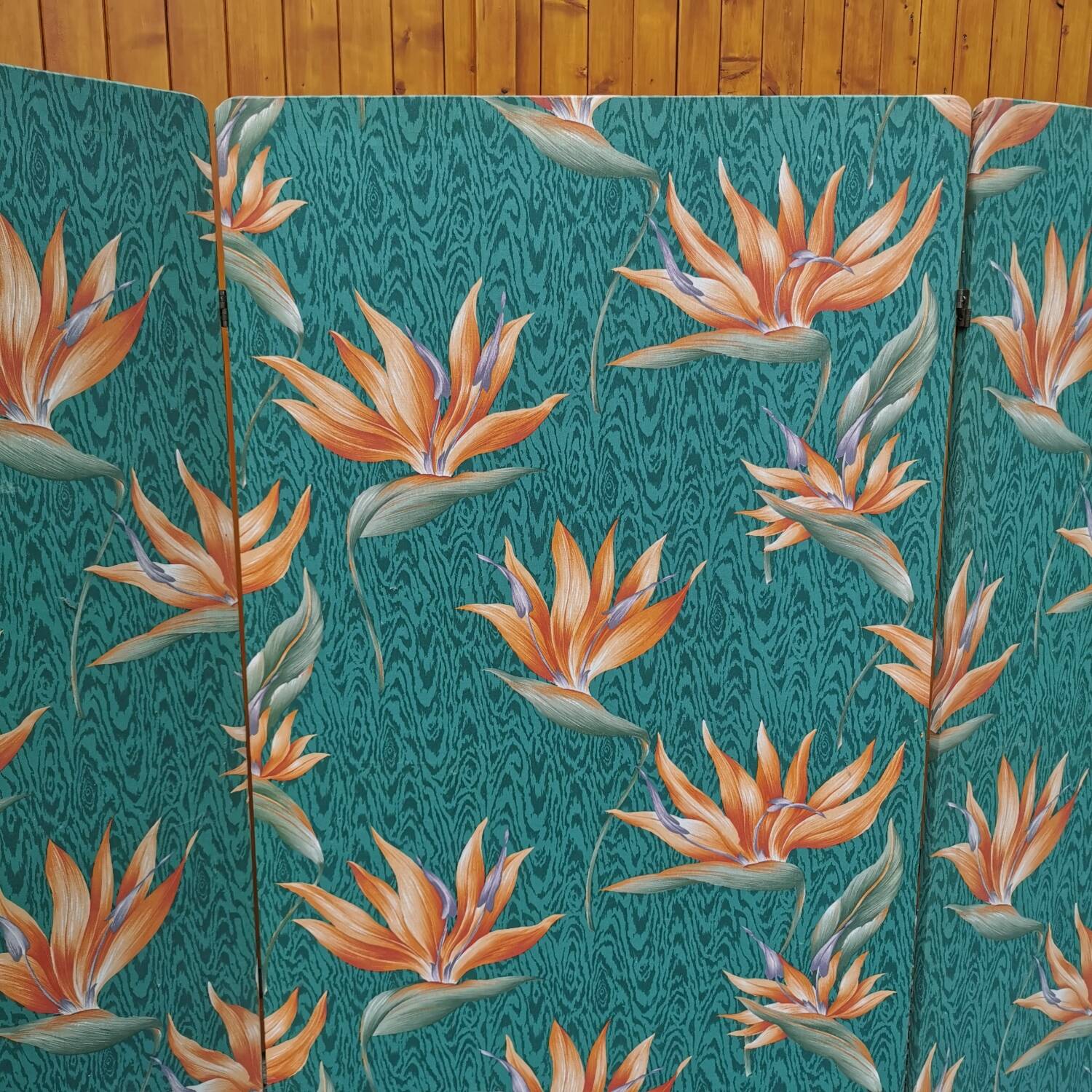 Large vintage fabric screen