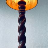 Turned wood lamp
