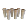 6 large enamelled sandstone glasses from the 1970s