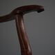 Vintage Sculptural Armchair in Oak and Leather, Danish Modern, 1940s