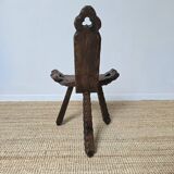Brutalist wooden chair