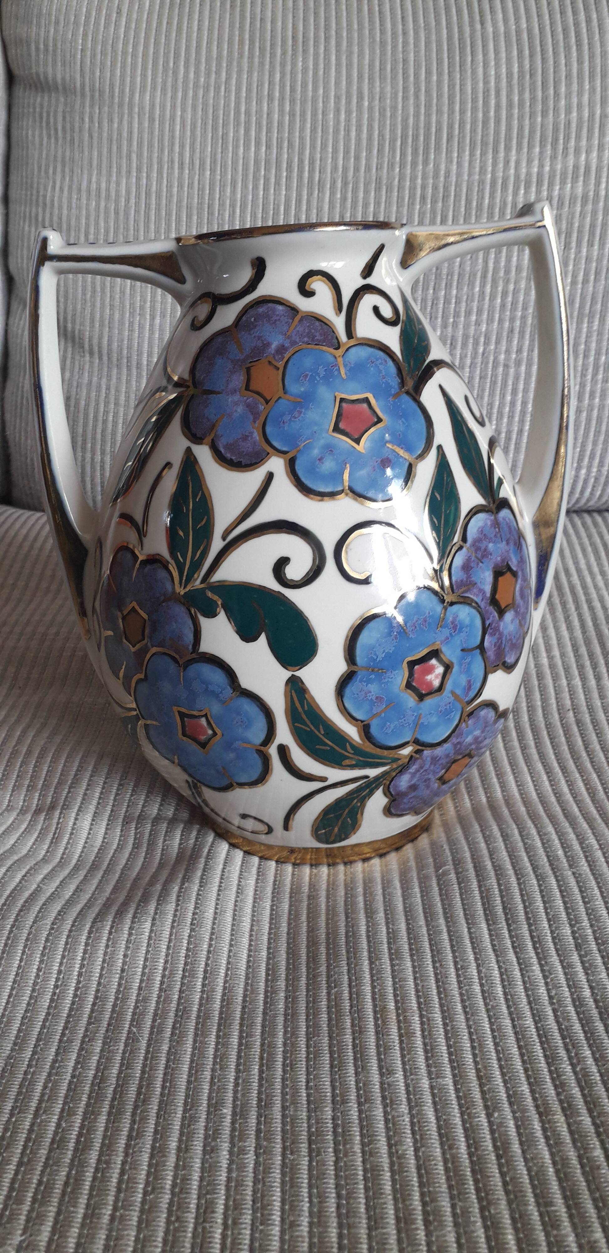 Vintage ceramic vase signed Alpho