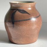 Vase artisanal signed stoneware vintage