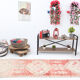 Faded red and beige vintage runner rug 322x85cm