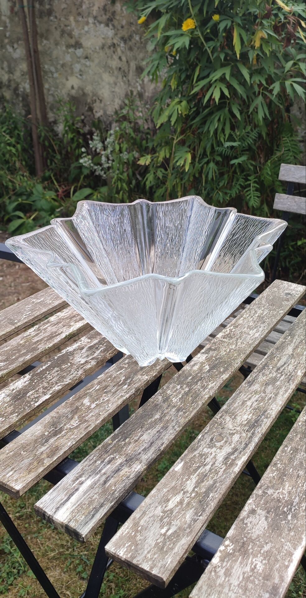 Large vintage salad bowl XXL Walther Glas