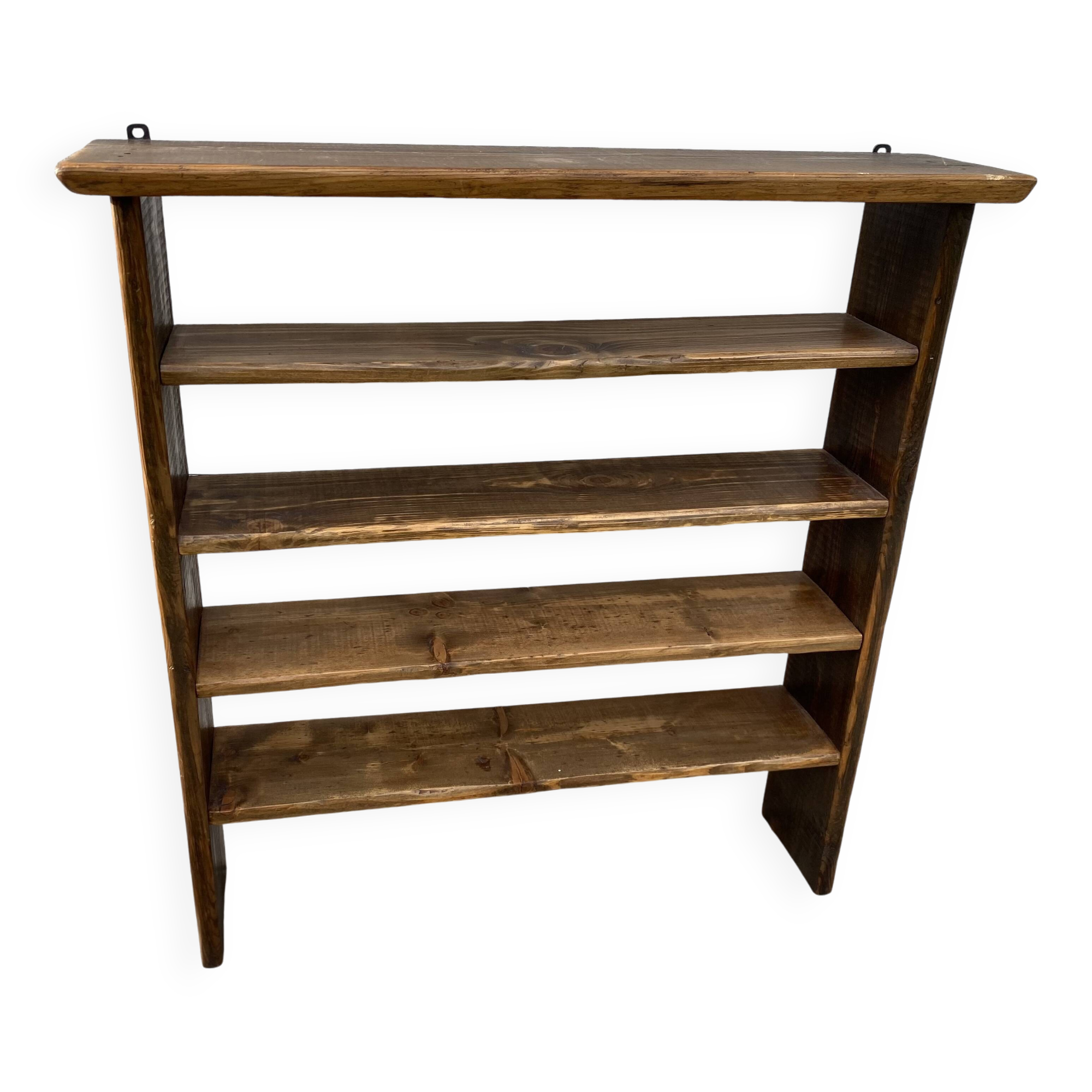 Brutalist floor (or wall) shelf, weathered wood