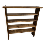 Brutalist floor (or wall) shelf, weathered wood