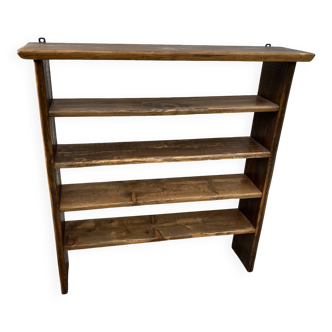 Brutalist floor (or wall) shelf, weathered wood