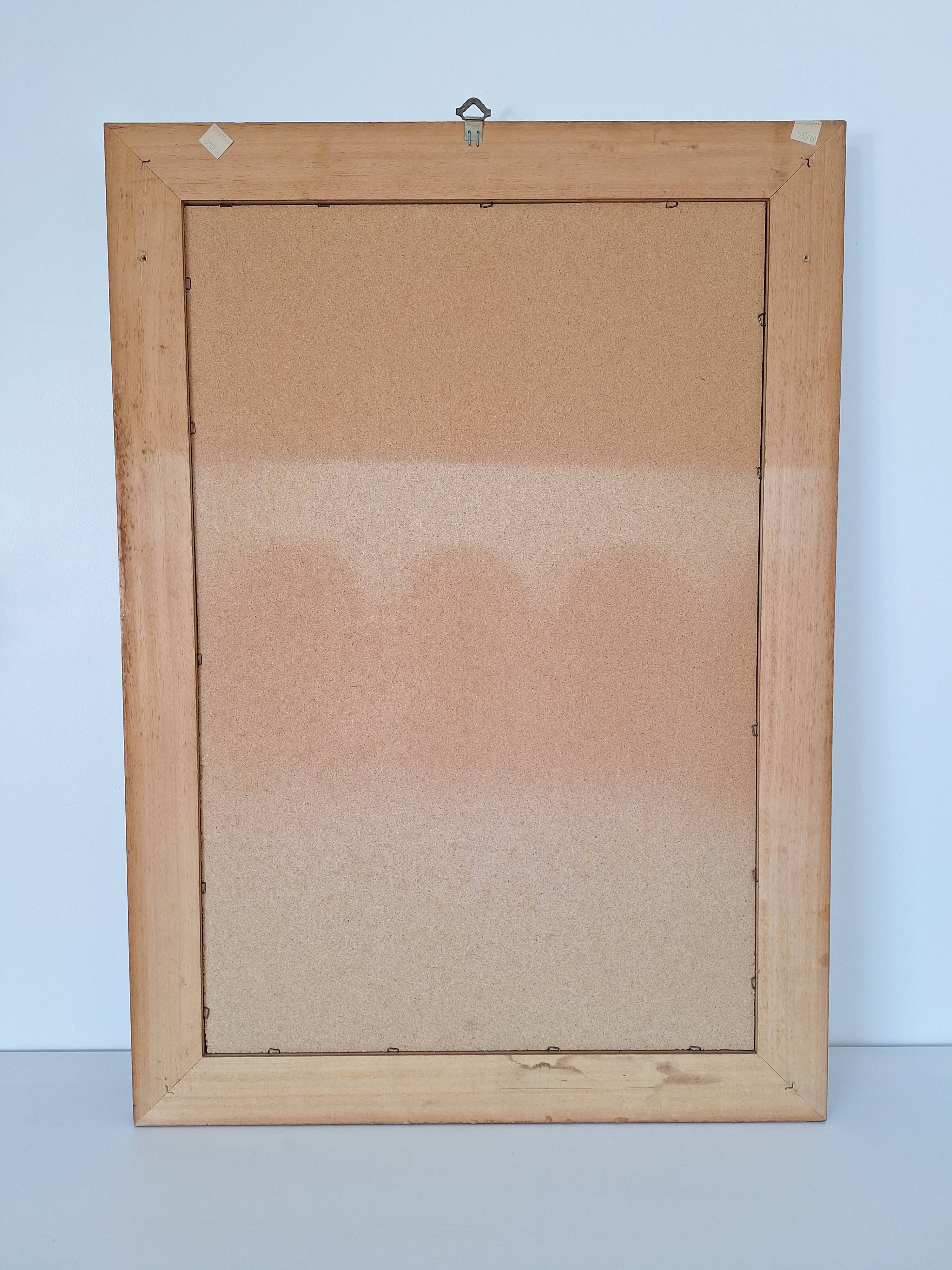Miroir rectangle doré et bois