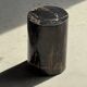 Small black petrified wood side table with beige stripes H28 D18 - 3347