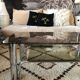 Chromium coffee table and 1970s smoked glass