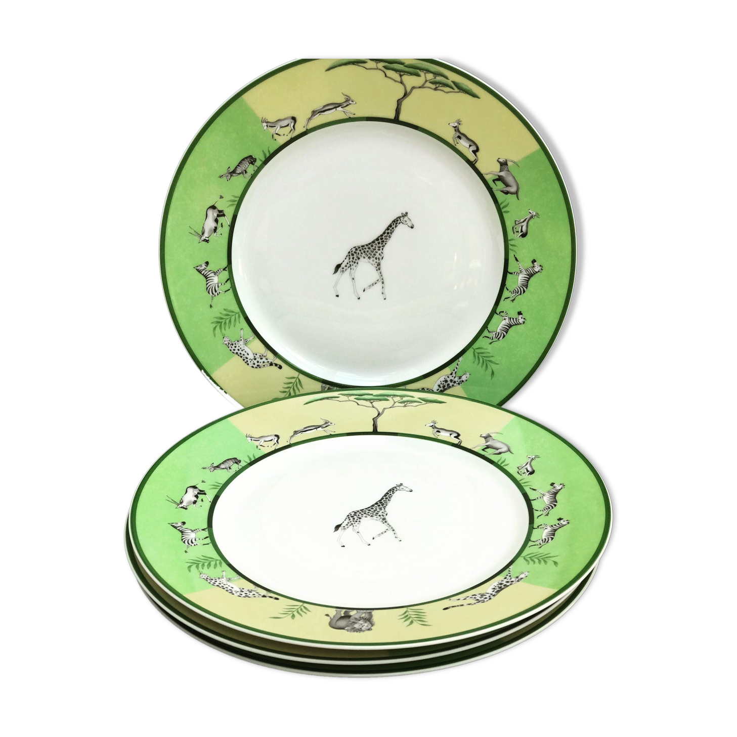 4 Hermès Africa dinner plates