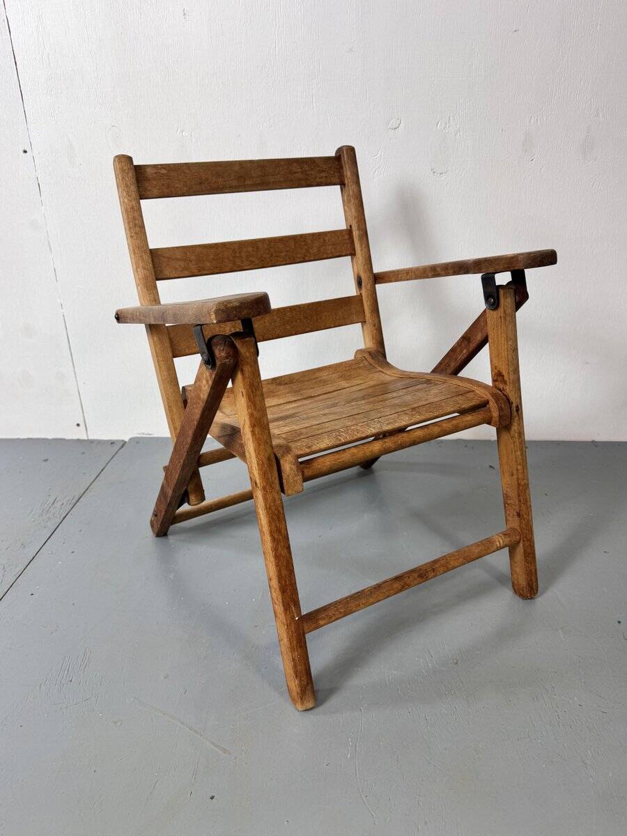 Mid-century wooden foldable children's chair, 1950s