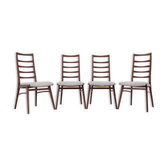 Ensemble de quatre chaises de salle à manger des années 1960 en teck, Allemagne