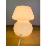 Lampe champignon opaline blanche vintage